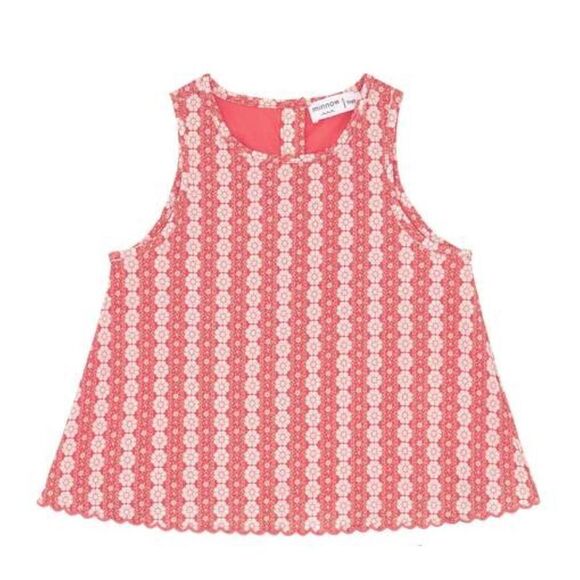 NWOT MINNOW Girls Regatta Red Paisley Scalloped, Sz 13, C2 $39 - Picture 1 of 7